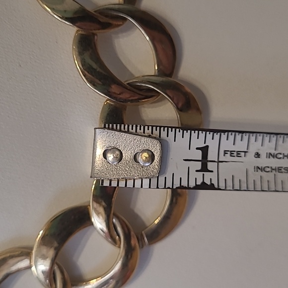 Fabulous chunky vintage chain choker necklace 18 in with lock & key 322 - Picture 10 of 12